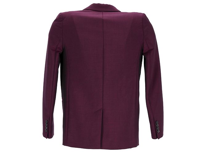 Einreiher-Blazer mit Taschen aus burgunderfarbener Wolle von Acne Studios Rot Bordeaux - Ansicht 8
