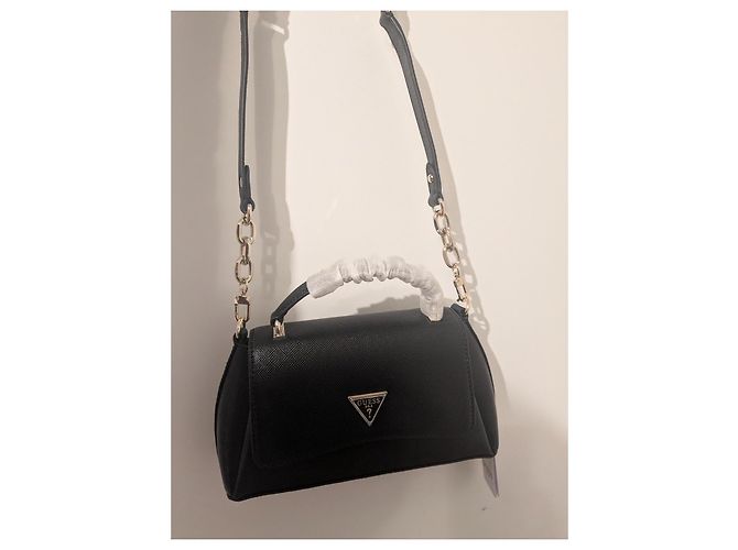 Borsa Guess in pelle nera Saffiano Nero - vista 3