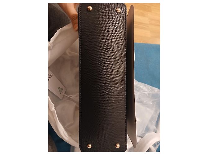 Borsa Guess in pelle nera Saffiano Nero - vista 6