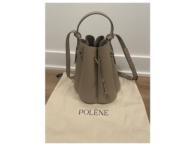 Borsa Polène Numero Otto in pelle taupe - vista 2