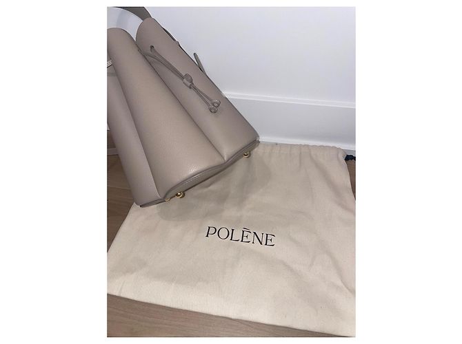 Borsa Polène Numero Otto in pelle taupe - vista 4