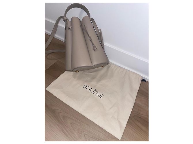 Borsa Polène Numero Otto in pelle taupe - vista 6