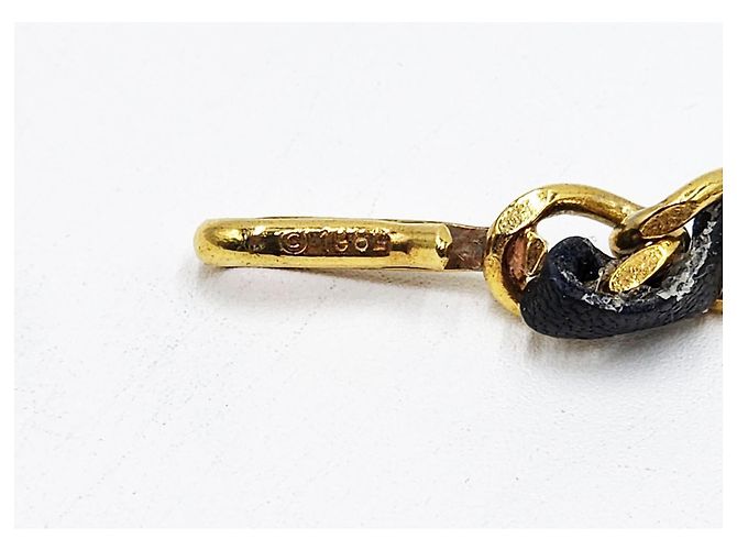 Cintura in pelle nera e oro Chanel vintage unisex D'oro - vista 5
