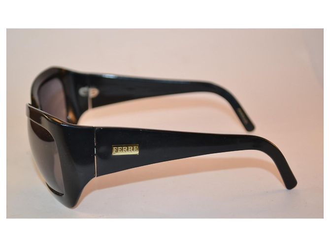 Occhiali da sole Gianfranco Ferré neri con logo oro Nero - vista 3