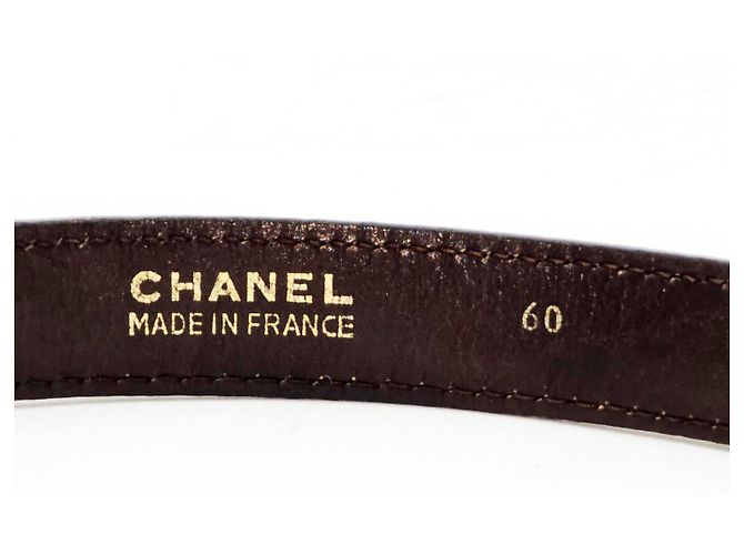 Chanel Double CC 24K vergoldeter Ledergürtel Braun - Ansicht 3