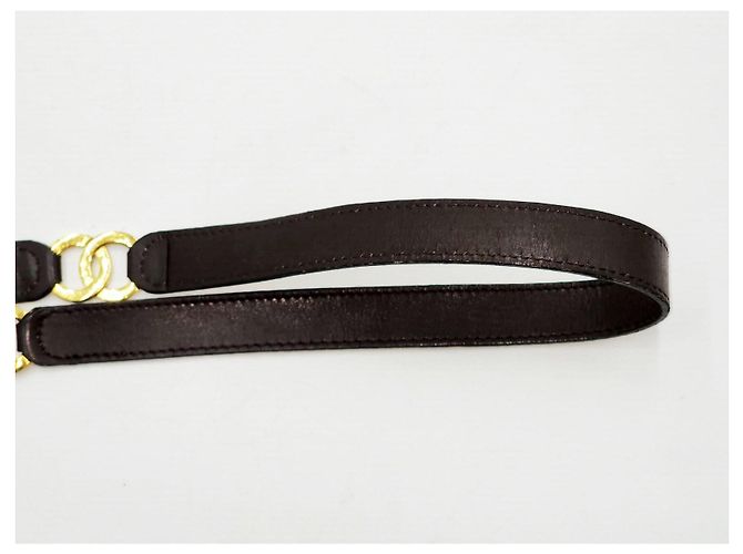 Chanel Double CC 24K vergoldeter Ledergürtel Braun - Ansicht 9