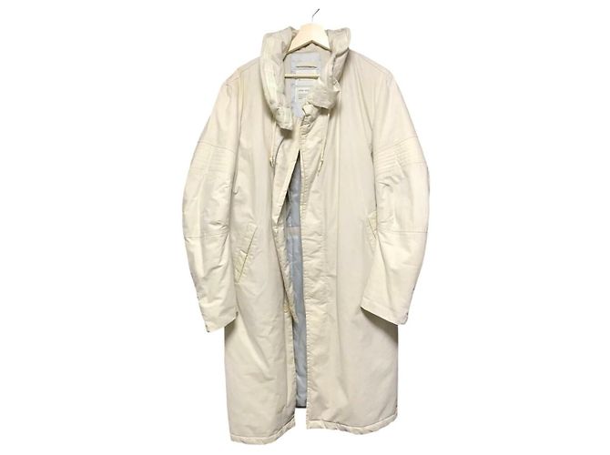 HELMUT LANG AW1999 Weißer Astro Biker Langmantel - Ansicht 2