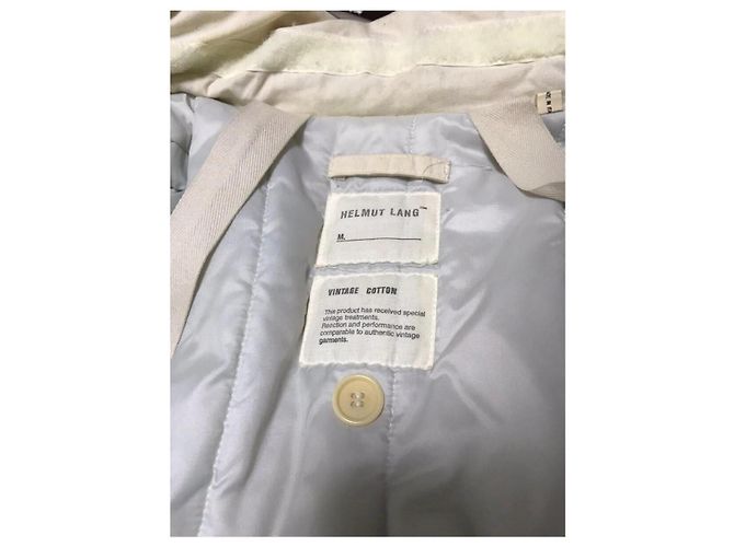 HELMUT LANG AW1999 Weißer Astro Biker Langmantel - Ansicht 4