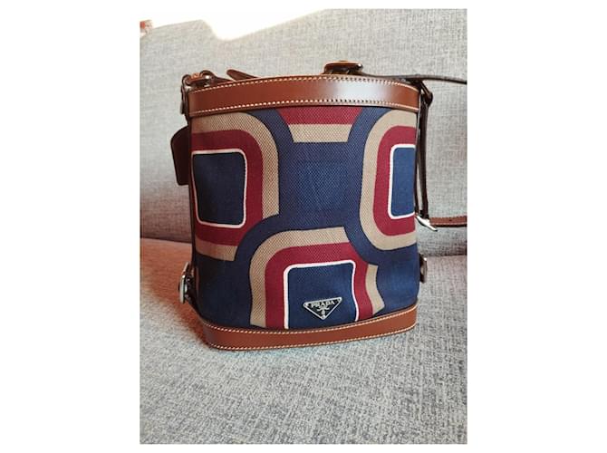 Borsa a secchiello Prada St Soho Marrone Rosso Blu Multicolore - vista 2