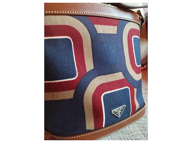Borsa a secchiello Prada St Soho Marrone Rosso Blu Multicolore - vista 5