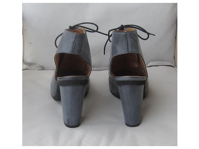 Maison Martin Margiela Scarpe stringate in pelle patinata grigia Grigio - vista 6