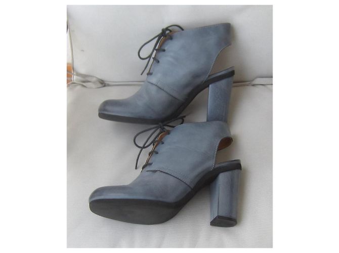 Maison Martin Margiela Scarpe stringate in pelle patinata grigia Grigio - vista 7