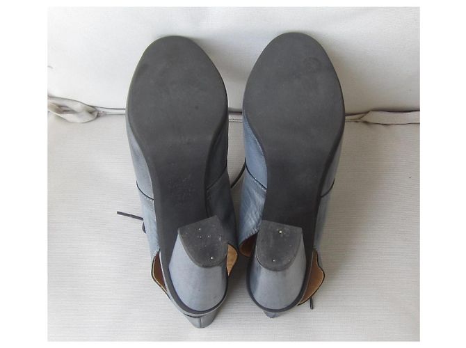 Maison Martin Margiela Scarpe stringate in pelle patinata grigia Grigio - vista 8