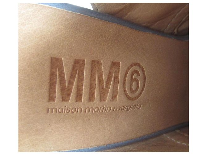 Maison Martin Margiela Scarpe stringate in pelle patinata grigia Grigio - vista 9