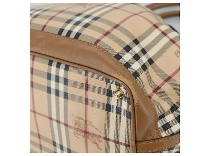 Borsa Tote Burberry Nova Check in pelle PVC 2 vie beige Auth 109937 - vista 14
