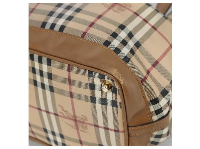 Borsa Tote Burberry Nova Check in pelle PVC 2 vie beige Auth 109937 - vista 15