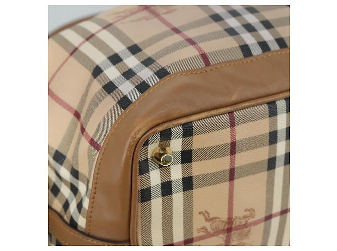 Borsa Tote Burberry Nova Check in pelle PVC 2 vie beige Auth 109937 - vista 16