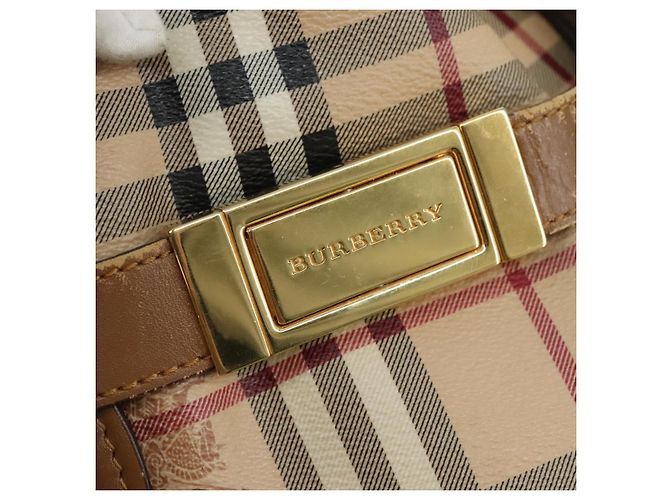 Borsa Tote Burberry Nova Check in pelle PVC 2 vie beige Auth 109937 - vista 17
