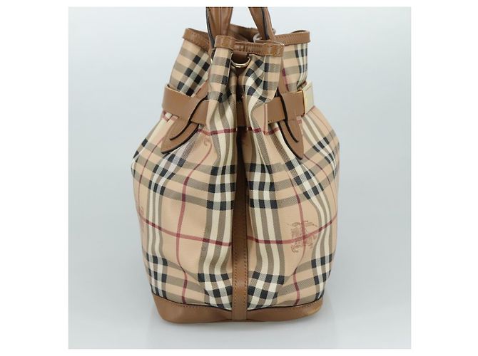 Borsa Tote Burberry Nova Check in pelle PVC 2 vie beige Auth 109937 - vista 3