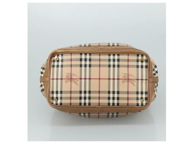 Borsa Tote Burberry Nova Check in pelle PVC 2 vie beige Auth 109937 - vista 5