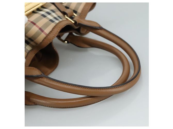 Borsa Tote Burberry Nova Check in pelle PVC 2 vie beige Auth 109937 - vista 7