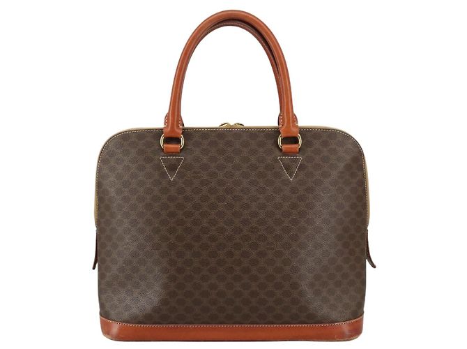 Céline Borsa a mano in tela Macadam CELINE in pelle PVC marrone oro Auth bs21413 D'oro - vista 13
