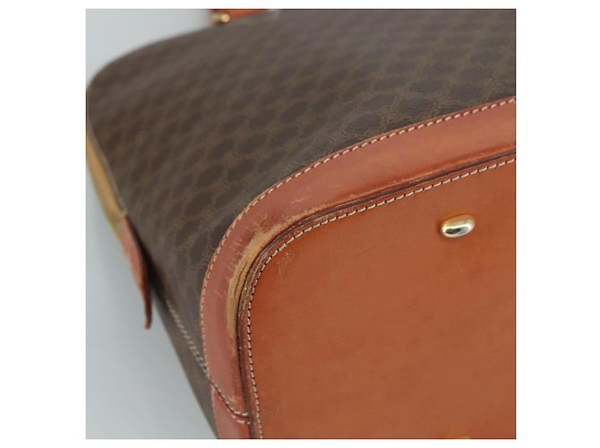 Céline Borsa a mano in tela Macadam CELINE in pelle PVC marrone oro Auth bs21413 D'oro - vista 15