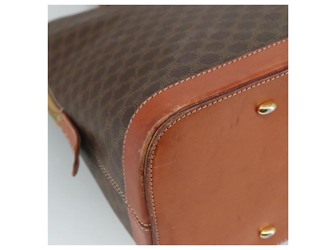 Céline Borsa a mano in tela Macadam CELINE in pelle PVC marrone oro Auth bs21413 D'oro - vista 17
