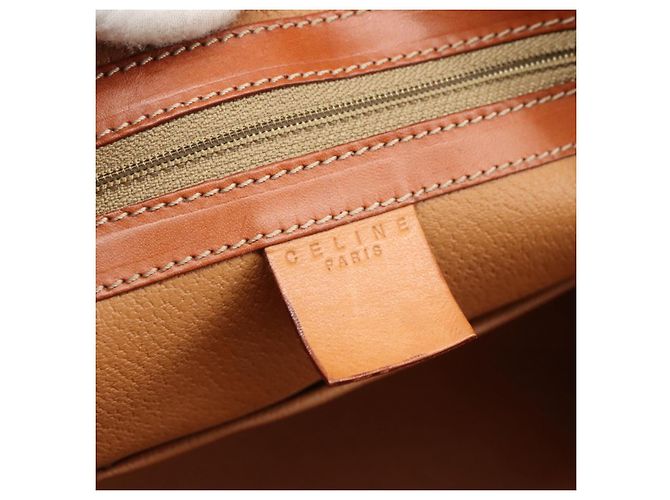 Céline Borsa a mano in tela Macadam CELINE in pelle PVC marrone oro Auth bs21413 D'oro - vista 18
