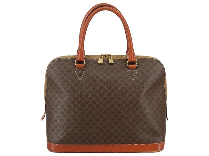 Céline Borsa a mano in tela Macadam CELINE in pelle PVC marrone oro Auth bs21413 D'oro - vista 2