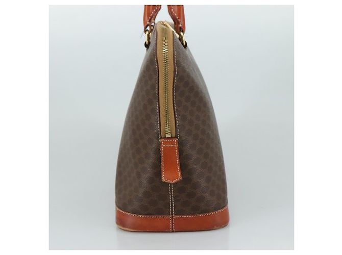 Céline Borsa a mano in tela Macadam CELINE in pelle PVC marrone oro Auth bs21413 D'oro - vista 4