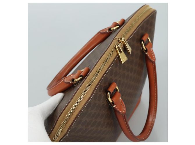 Céline Borsa a mano in tela Macadam CELINE in pelle PVC marrone oro Auth bs21413 D'oro - vista 6