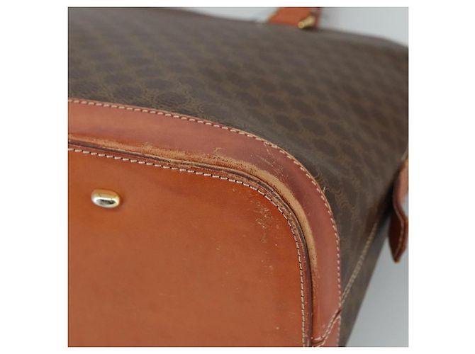 Céline Borsa a mano in tela Macadam CELINE in pelle PVC marrone oro Auth bs21413 D'oro - vista 8
