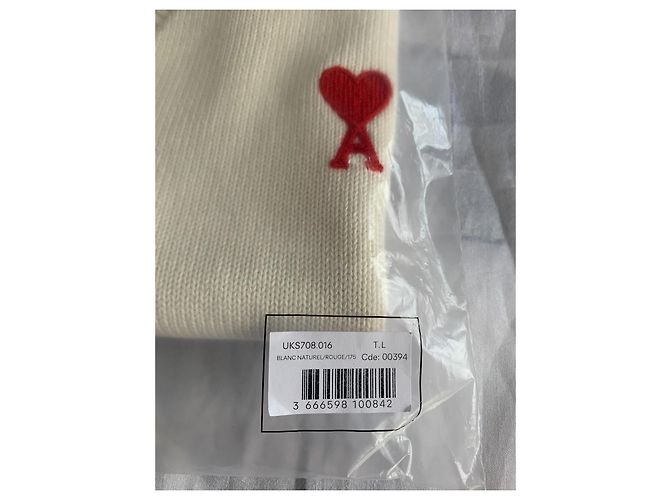 Ami Sleeveless V-Neck Sweater Red Eggshell - view 16