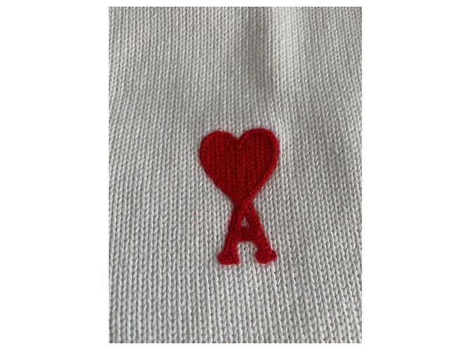 Ami Sleeveless V-Neck Sweater Red Eggshell - view 6