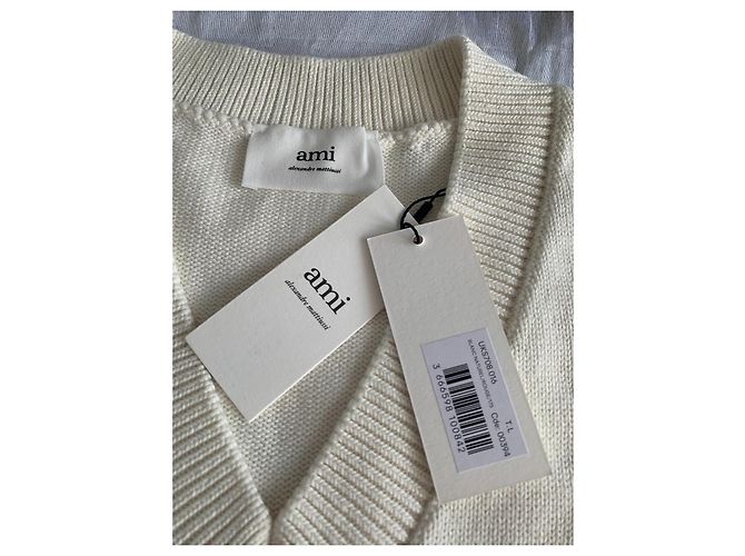 Ami Sleeveless V-Neck Sweater Red Eggshell - view 7