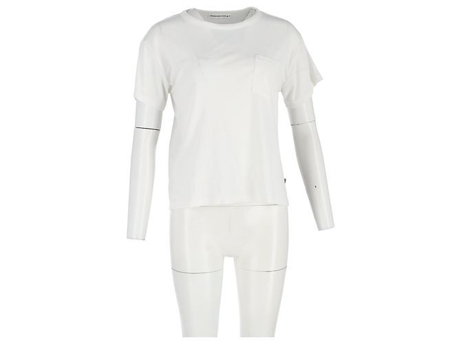 Camiseta de cuello redondo Alexander Wang en algodón blanco Crudo - vista 4
