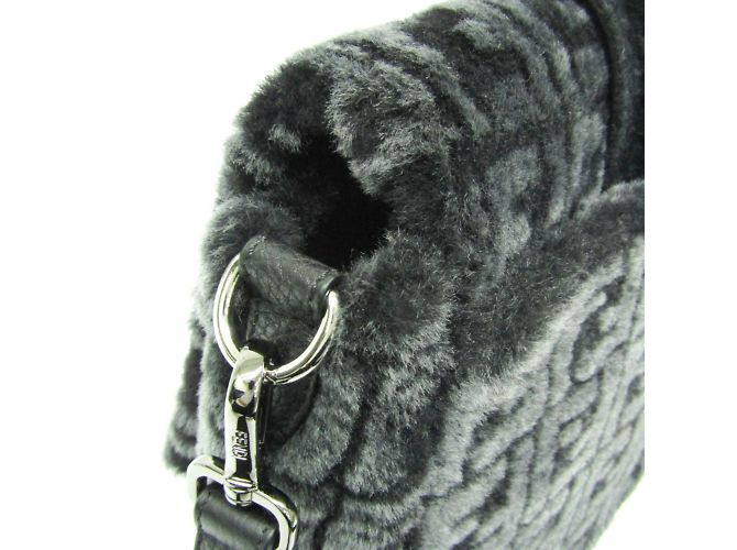 Borsa a Spalla Fendi Baguette Messenger Medium 7VA537 Nero - vista 5