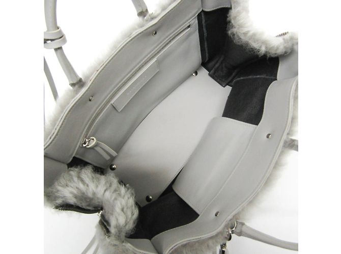 Borsa in pelle grigia Balenciaga Paper A6 370926 Marrone - vista 3
