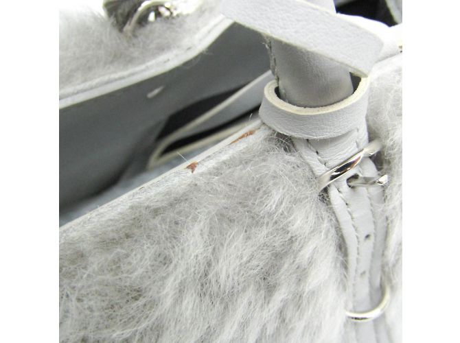 Borsa in pelle grigia Balenciaga Paper A6 370926 Marrone - vista 7