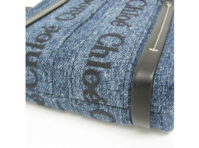 Borsa a mano Chloé Woody Nano Nero Blu - vista 6
