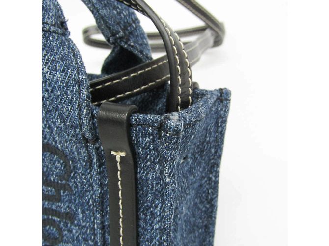 Borsa a mano Chloé Woody Nano Nero Blu - vista 7