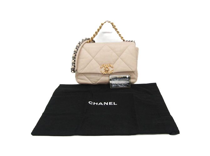 Chanel CHANEL 19 Piccolo AS1160 Borsa a Spalla in Pelle per Donne Beige - vista 2