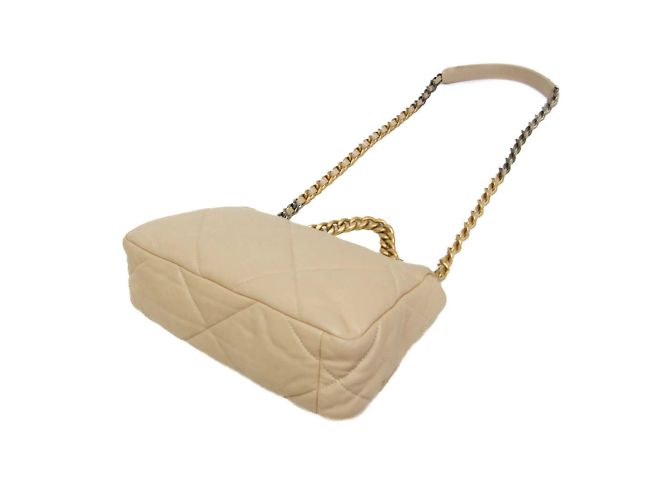 Chanel CHANEL 19 Piccolo AS1160 Borsa a Spalla in Pelle per Donne Beige - vista 3