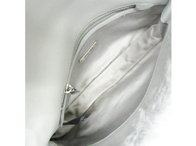 Borsa a spalla in pelle grigia Miu Miu Marrone - vista 3