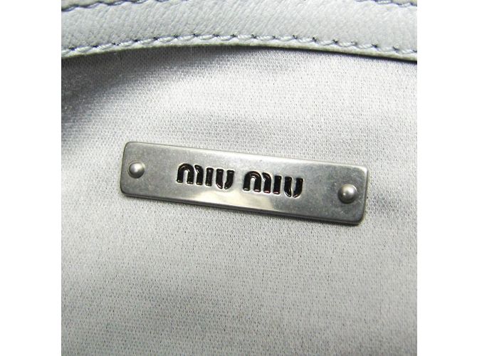 Borsa a spalla in pelle grigia Miu Miu Marrone - vista 9