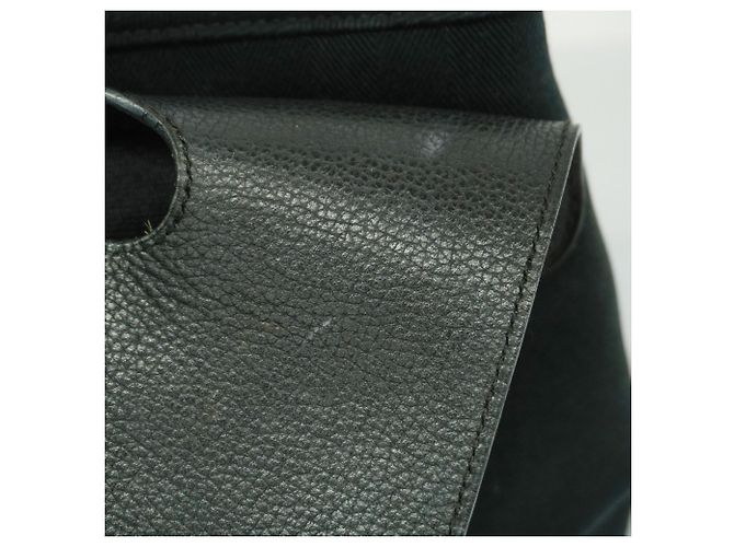 Hermès Borsa tote Hermes Valparaiso PM Toile Chevron Nera Nero - vista 11