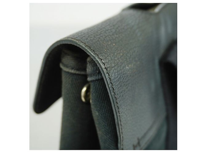 Hermès Borsa tote Hermes Valparaiso PM Toile Chevron Nera Nero - vista 8