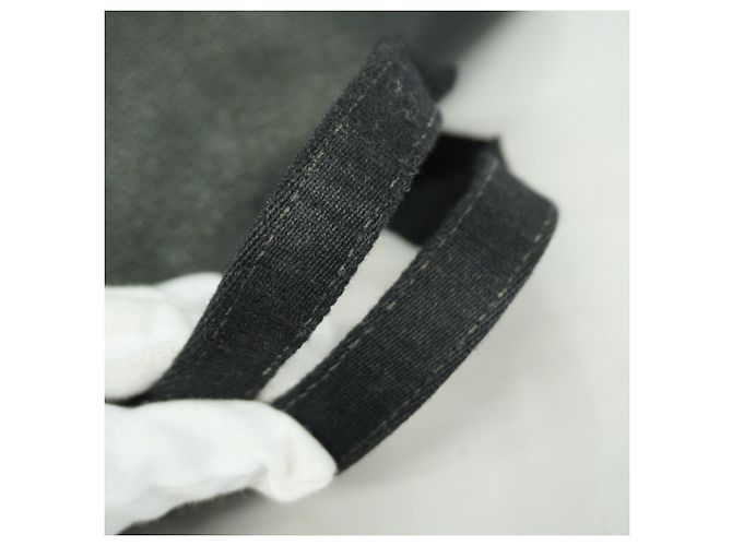 Hermès Borsa tote Hermes Valparaiso PM Toile Chevron Nera Nero - vista 9