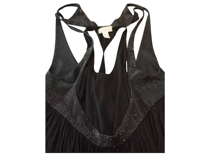 Autre Marque Chloe Schwarzes Mini-Kleid aus Seide und Viskose mit Swarovski Kristallen - Ansicht 4